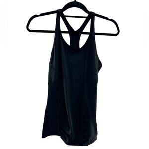 Athleta Workout Razorback Black Tank Top with Ruched Sides Size Small
